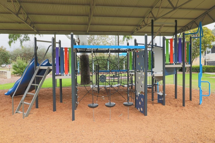 Image of the colourful undercover play equipment